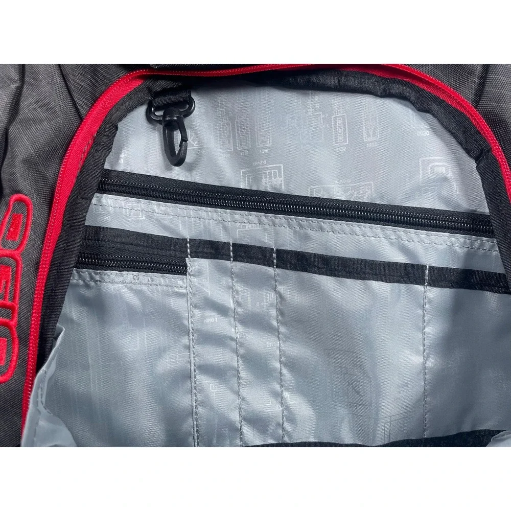 NWT OGIO Backpack Dark Gray Red Laptop Compartment Tech School Commuter Bag